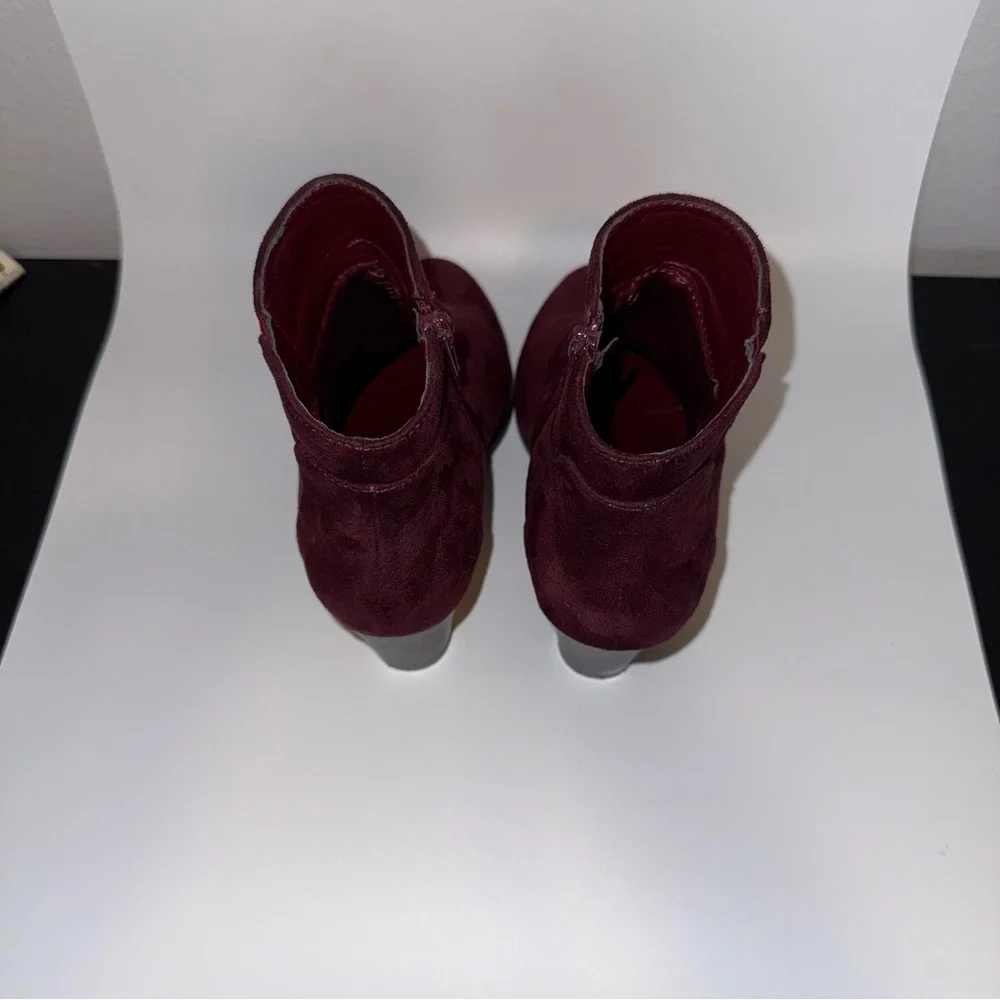 Charlotte Russe Deep Red Suede Ankle Boots